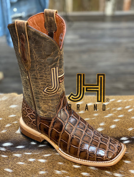 Mens square toe alligator on sale boots