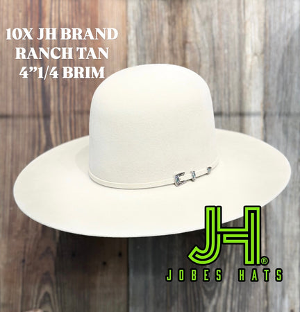 New 10X JH Ranch Tan  Felt 6”crown 4”1/4 brim