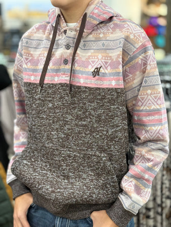 Aztec Men’s Hooey Pink/Grey Hoodie