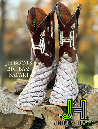 New 2024 Mens JH Big Bass “Safari” Square Toe Boots - Jobes Hats