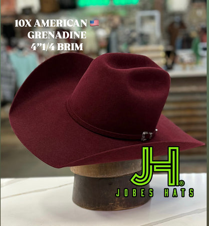 American Hat Co Felt 10X Grenadine 4" 1/4 Brim