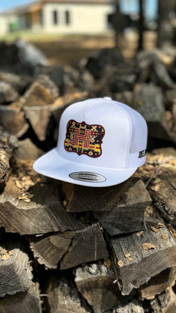 2024 Jobes Hats Trucker- All White Maroon Aztec Patch