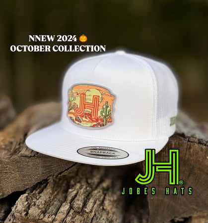 2024 Jobes Hats- All White Cactus Sunset patch