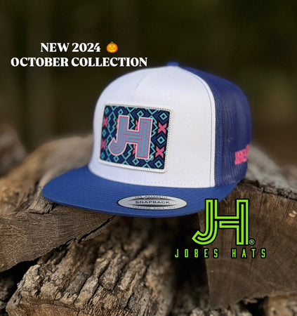 2024 Jobes Hats- White/Royal Blue- Pink X patch