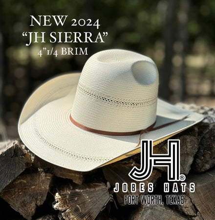 2024 Jobes Hats Straw Hat “SIERRA” 4”1/4 Brim (Comes open and flat)