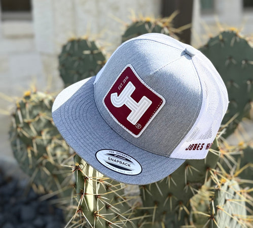 New 2022 Jobes Trucker Cap- Grey/White Solid Maroon Patch