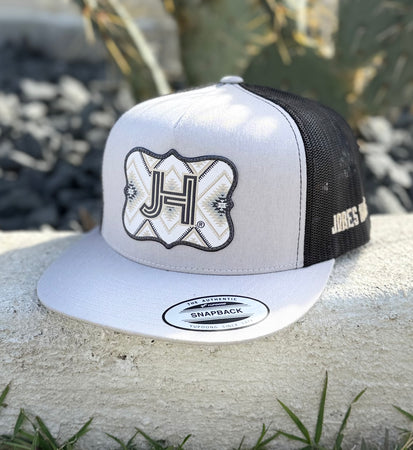 New 2024 Jobes Hats- Silver/Grey with Grey Aztec patch