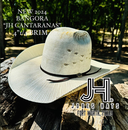 2024 Jobes Hats Bangora Straw Hat “CANTARANAS” 4”1/4 Brim (Comes open and flat)