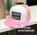 8 Year Anniversary JH cap - White/Pink black patch