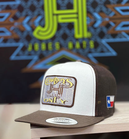 Jobes Hats Trucker - White/Brown Cowboys Only