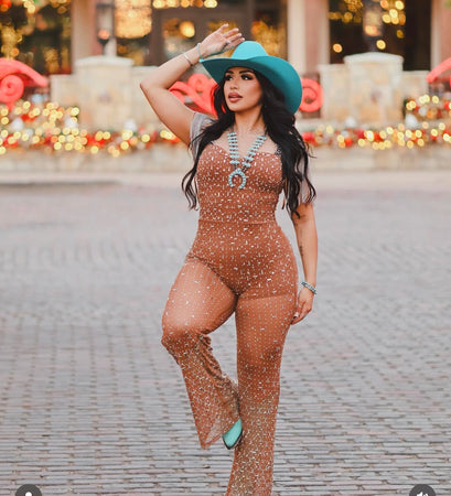 Brown Rhinestone Jumpsuit