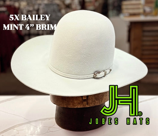 New 2025 Bailey 5X Fur Felt Mint 4” Brim and 6” crown