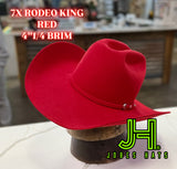 Rodeo King Felt 7X Red 6” crown  4 1/4