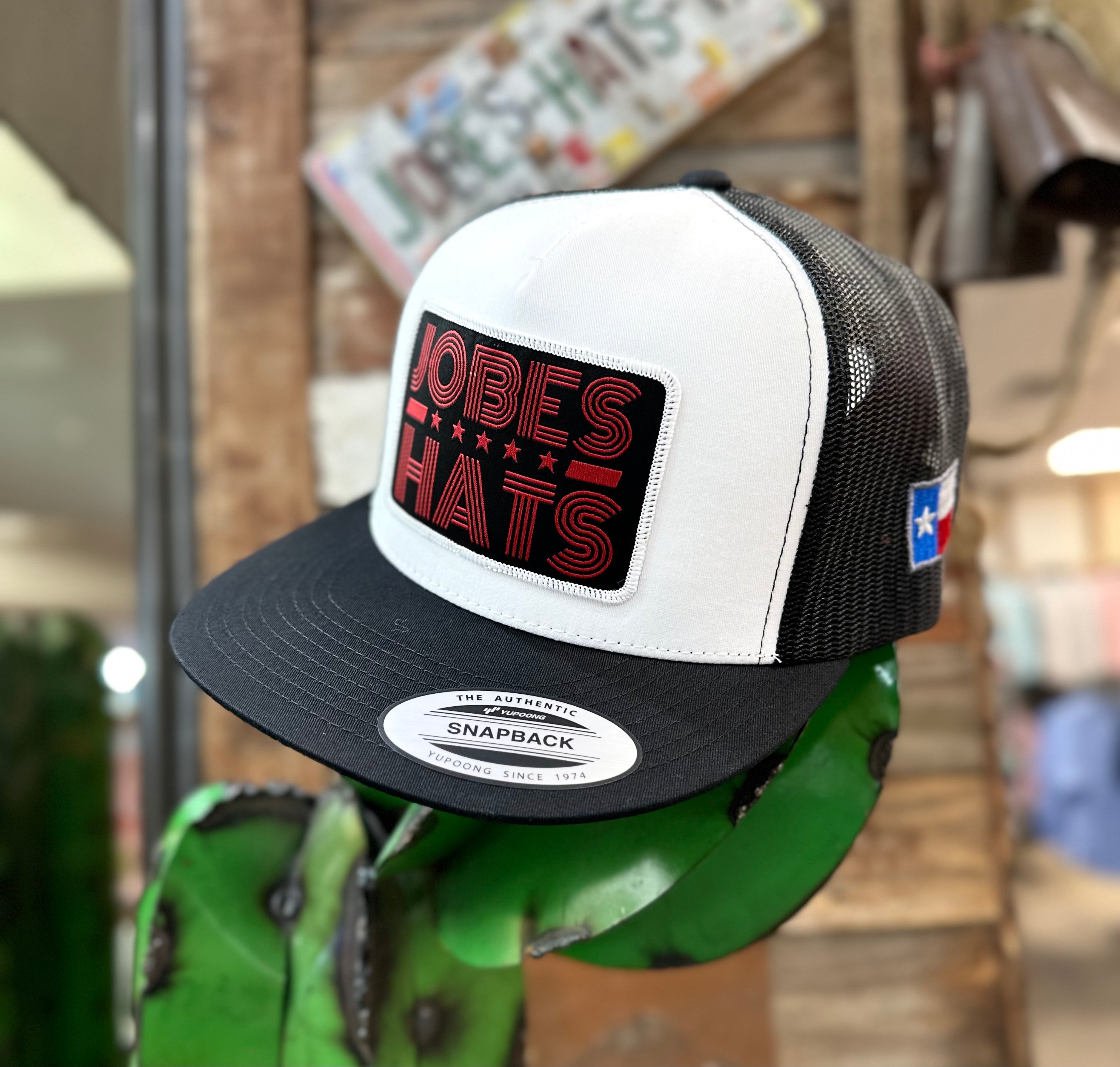 NEW 2023 Jobes Trucker Cap - White /Black 5 Star patch Red letters