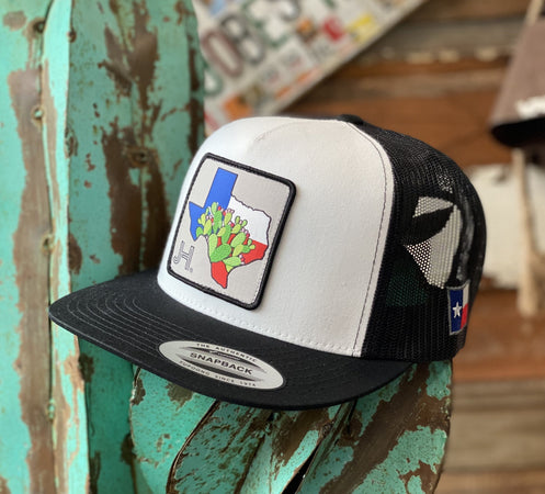 2021 Jobes Hats Trucker - White / Black Cactus Patch JH-Jobes Hats-Jobes Hats