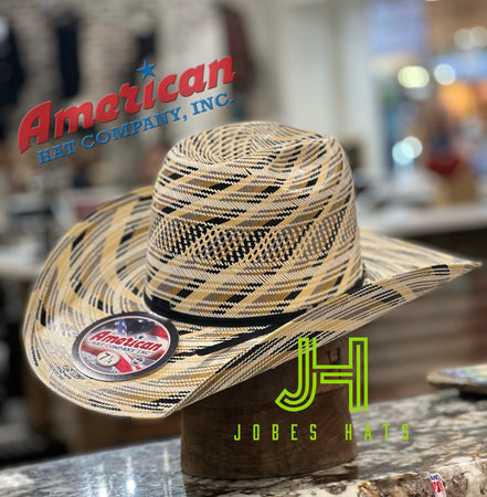 American Hat Company Open Crown 4.25 Brim Straw Hat with Drilex