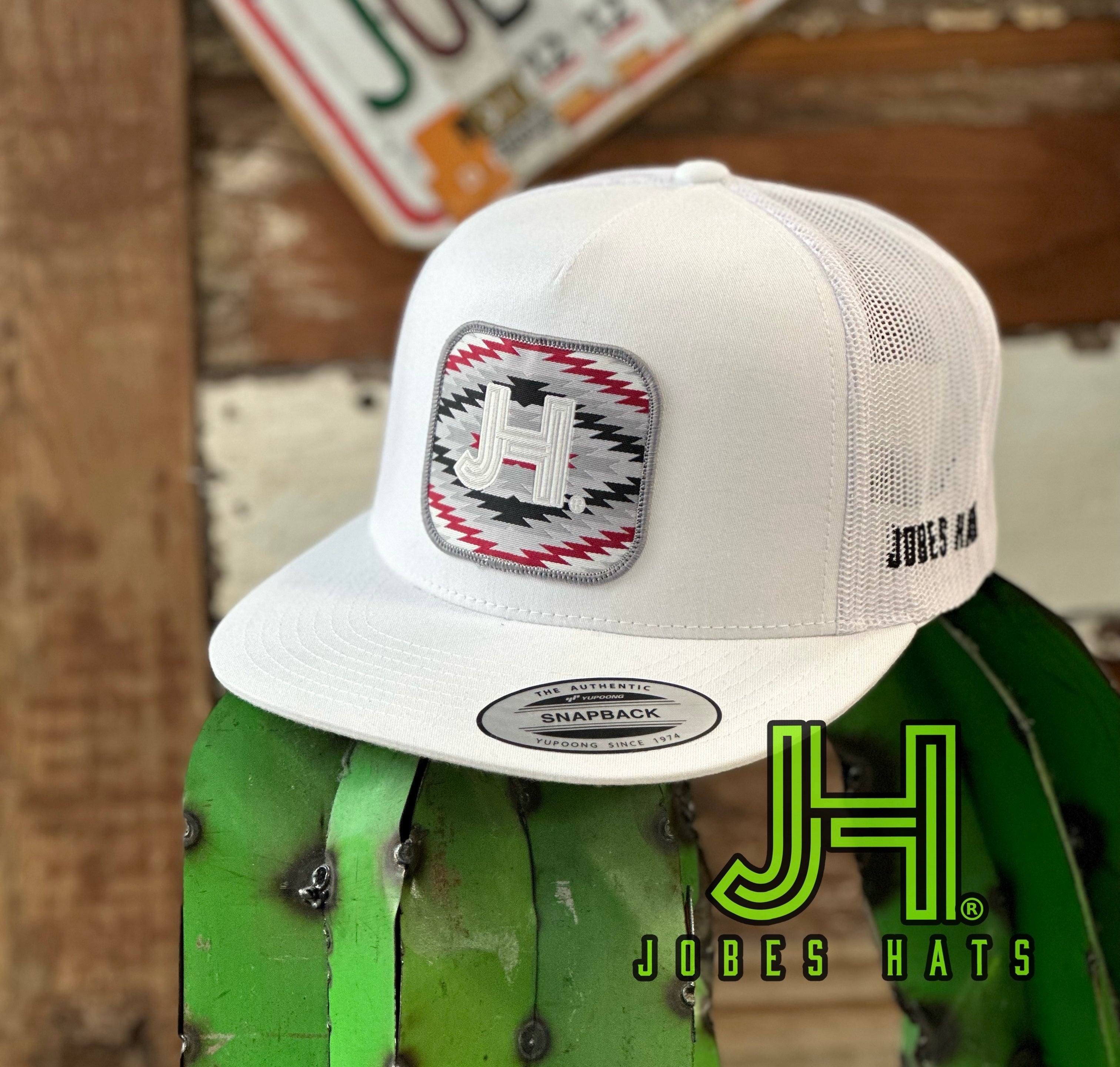 New 2023 Jobes Hats Trucker Cap -All White Zig Zag Patch | Jobes