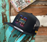 New 2020 Jobes Hats Trucker - All Black 3D black/Serape outline