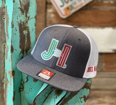 NEW 2021 Jobes Hats Trucker - Gray/White Mesh Chrome Mexico JH-Jobes Hats-Jobes Hats